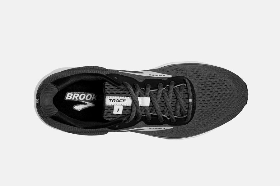 Brooks Trace Road Running Shoes Mens Black/Grey 258607-PJQ